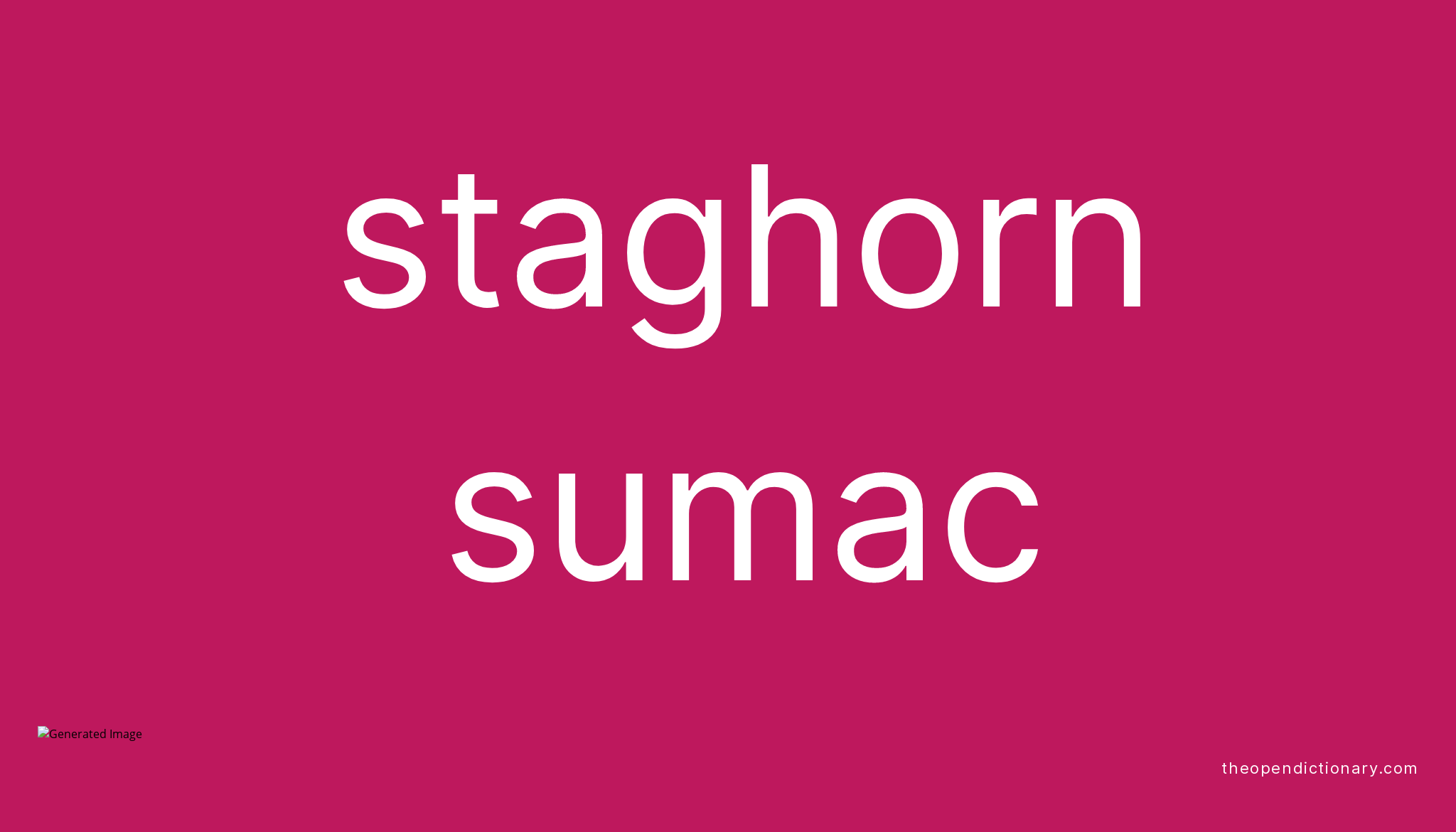 Staghorn sumac Meaning of Staghorn sumac Definition of Staghorn